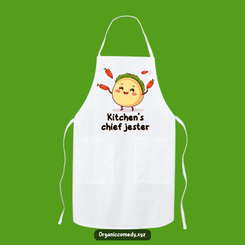 Funny Taco Juggling Apron: Cook Up a Fiesta with Spicy Style!