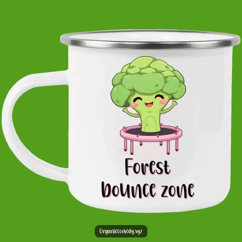 Funny Broccoli Bouncing Camping Mug: Outdoor Veggie Fun Cup