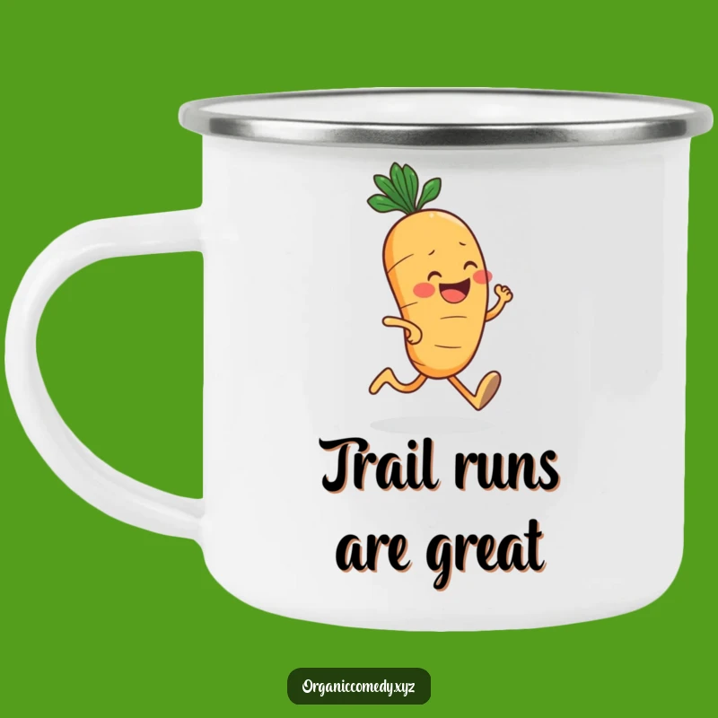 Funny Carrot Jogger Camping Mug - Rugged Veggie Cartoon Drinkware Gift