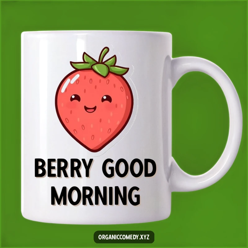 Funny Bouncing Strawberry Mug - Happy Fruit Gift for a Sweet Day
