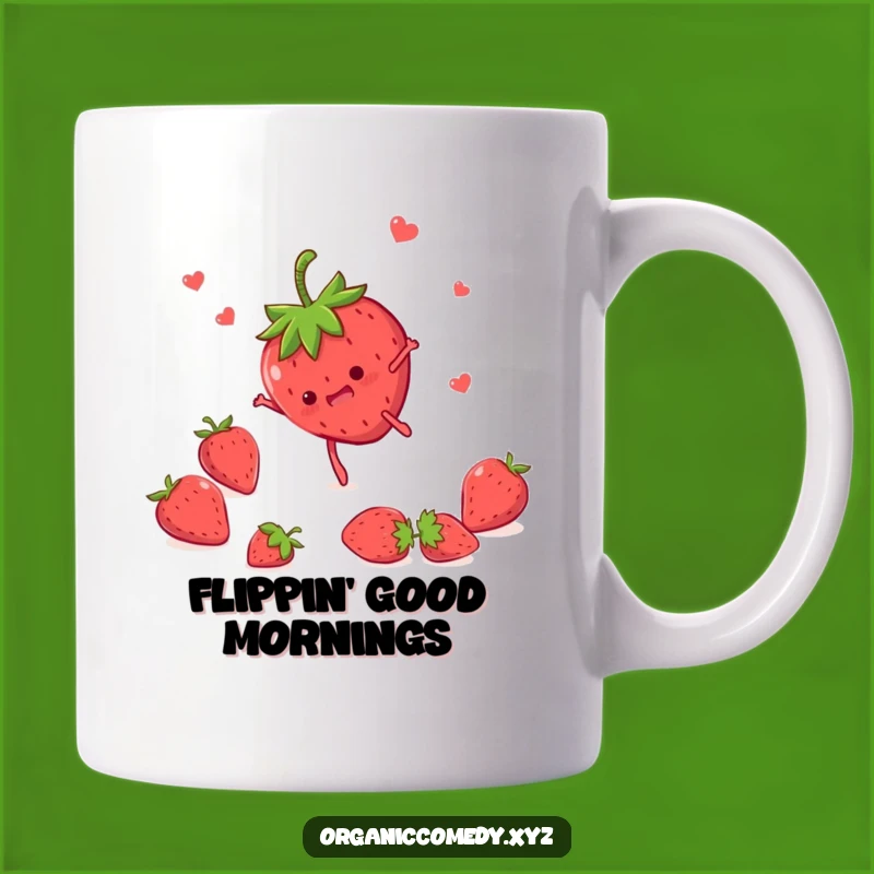 Funny Strawberry Somersault Mug - A Hilarious Cartoon Fruit Gift Idea