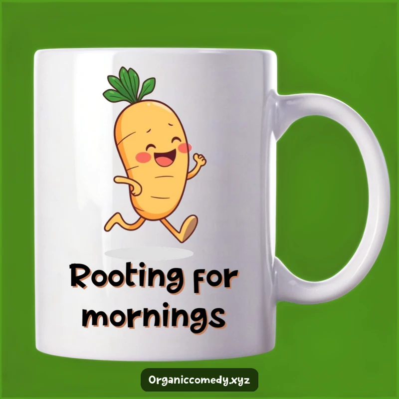 Funny Carrot Jogger Mug - Enthusiastic Veggie Cartoon Gift Idea