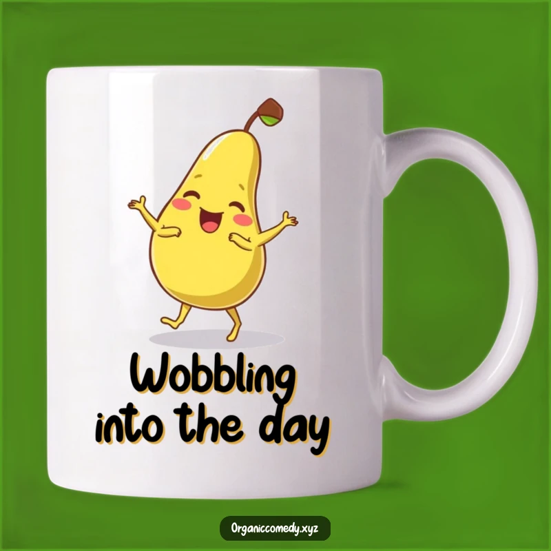 Funny Pear Dance Mug - Wobbly Fruit Cartoon Gift Idea
