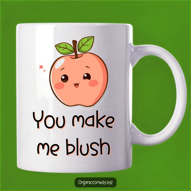 Funny Spinning Apple Mug: Blushing Joy, Perfect Gift for Fruit Lovers