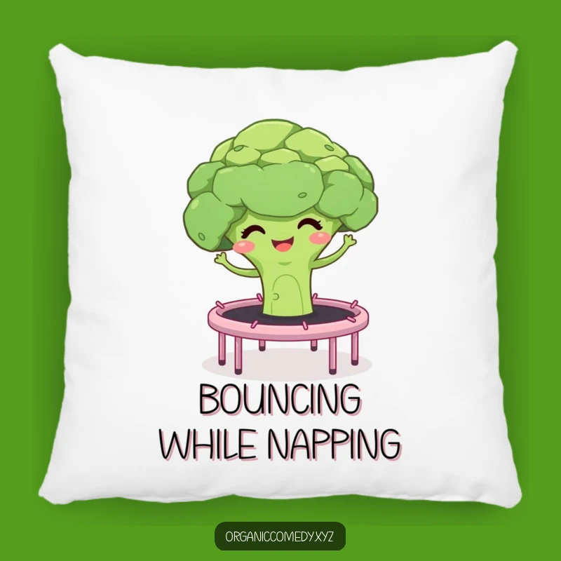 Funny Broccoli Bouncing Pillow: Cozy Giggling Veggie Comfort