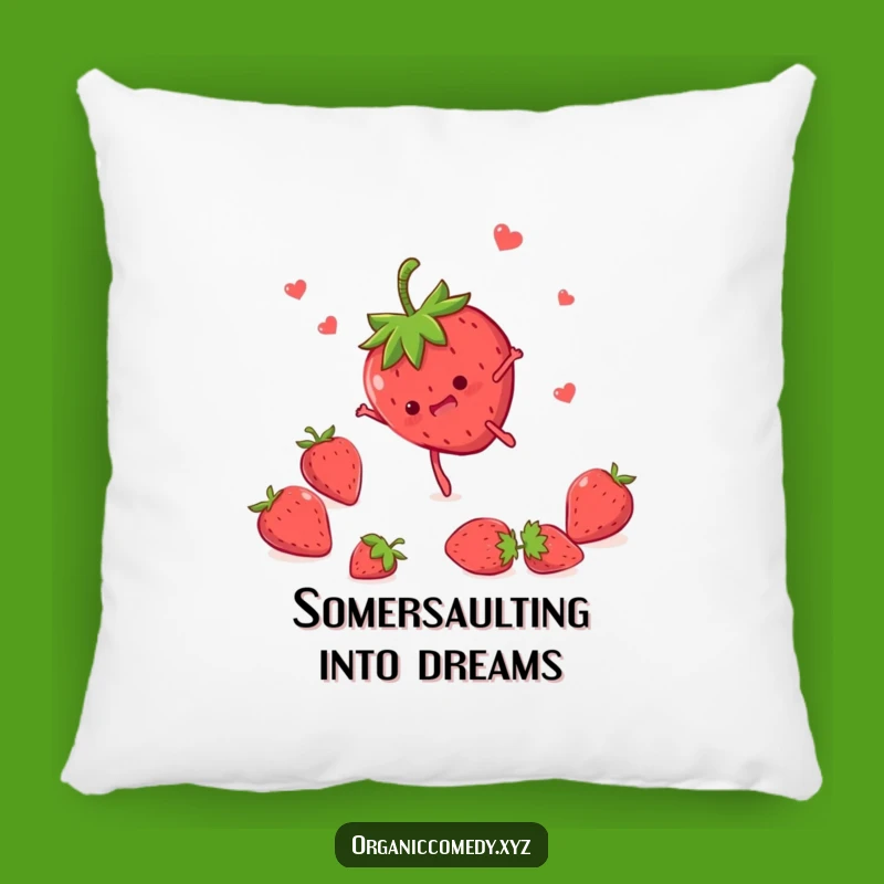 Funny Strawberry Somersault Pillow - Soft Cartoon Fruit Cushion Gift