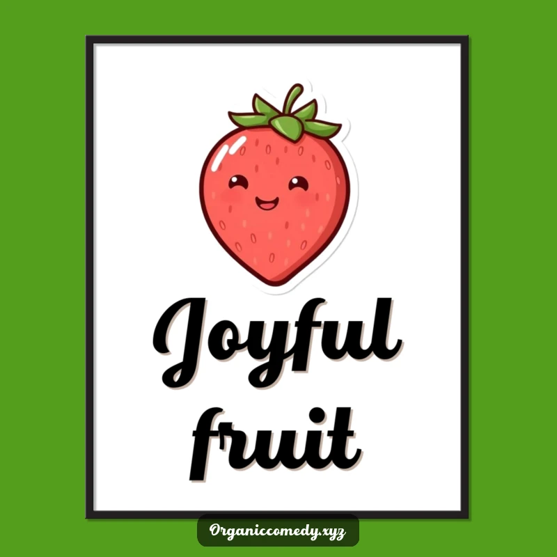 Funny Bouncing Strawberry Digital Art - Instant Download for Cheerful Decor