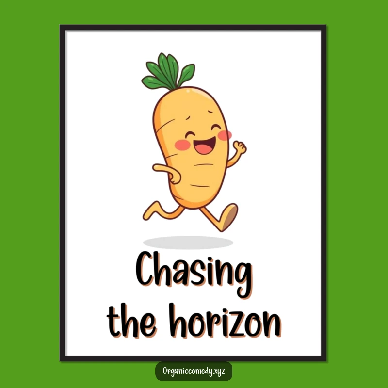 Funny Carrot Jogger Digital Art - Whimsical Veggie Cartoon Print Gift