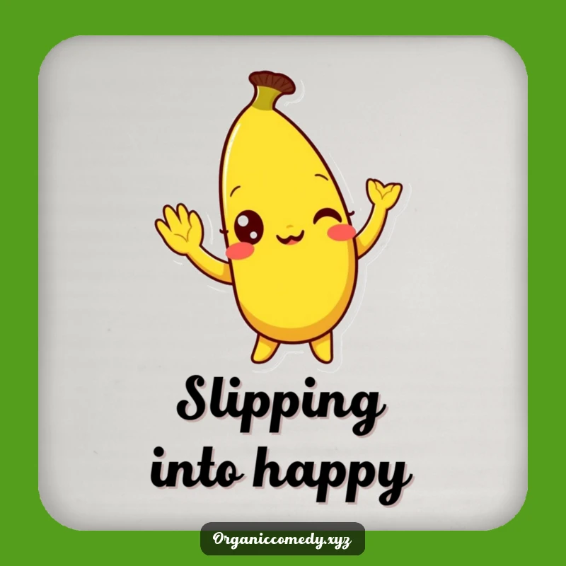 Funny Banana Wave Drink Coaster - Protective Fruit Cartoon Barware Gift