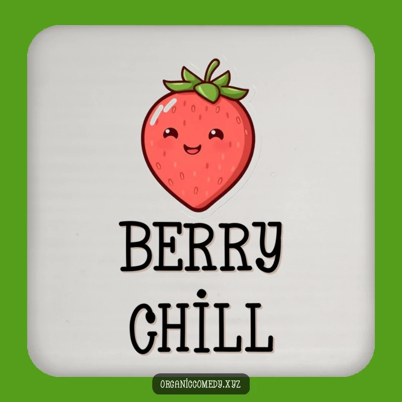 Funny Bouncing Strawberry Coaster - Cheerful Protection for Your Surfaces