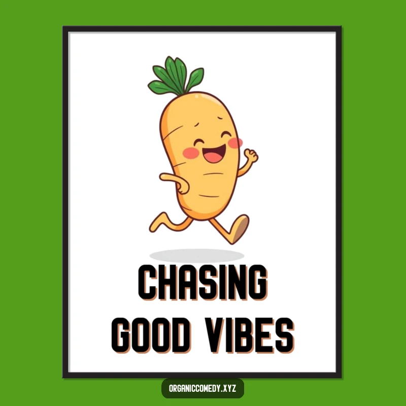 Funny Carrot Jogger Poster - Vibrant Veggie Cartoon Wall Art Gift