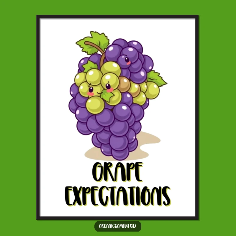 Funny Grapes Tumbling Poster - Playful Wall Art for Fun Spaces