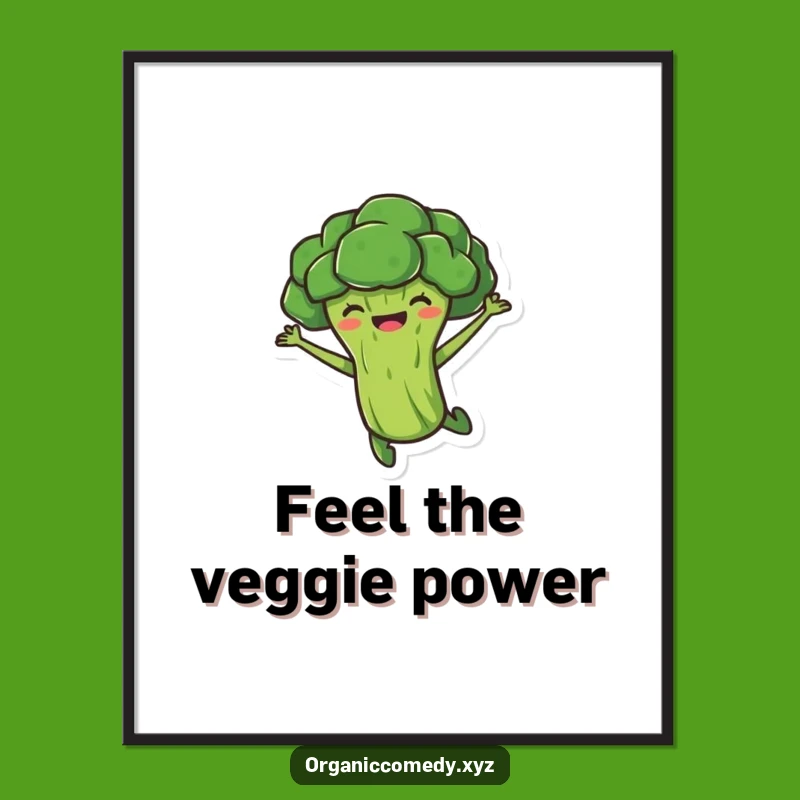 Free Printable Wall Art: Funny Broccoli Leap Downloadable Art