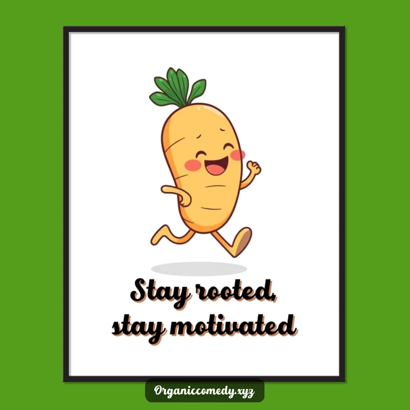 Free Printable Wall Art: Funny Carrot Jogging Downloadable Art