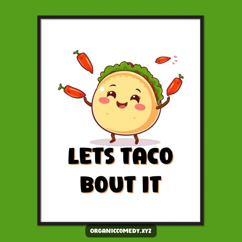 Free Printable Wall Art: Taco Juggling Fiesta - Vibrant Downloadable Decor