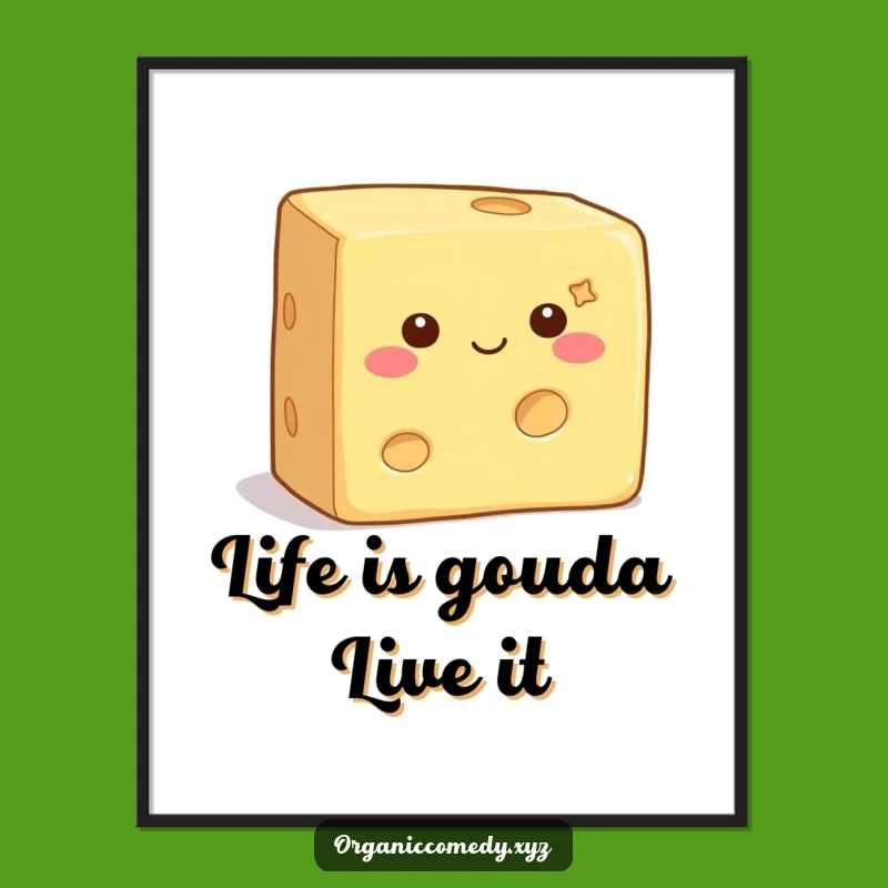 Free Printable Wall Art: Wiggling Cheese Funny Downloadable Decor for Kitchens