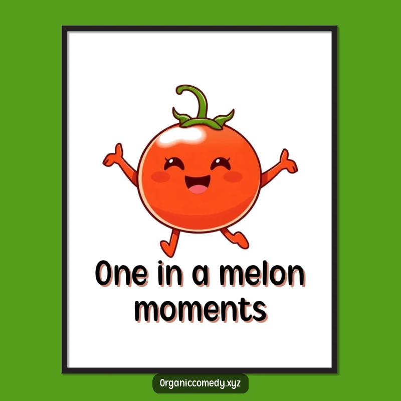 Funny Free Printable Wall Art: Leaping Tomato, Joyful Downloadable Decor!