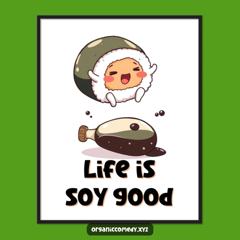 Free Printable Wall Art: Sushi Leap Action - Energetic Downloadable Decor