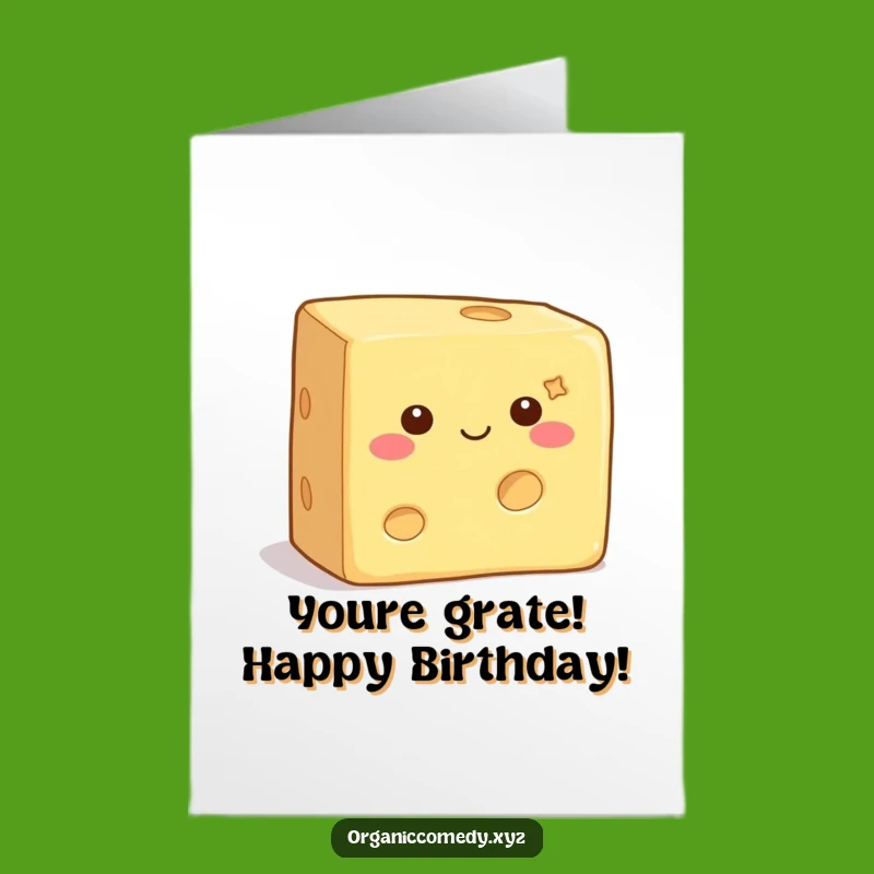 Free Printable Birthday Card: Wiggling Cheese Funny Downloadable Gift for Friends