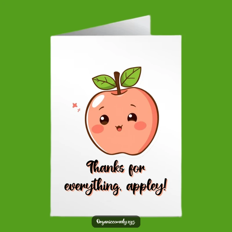 Free Printable Thank You Card: Spinning Apple Funny Downloadable Gift for Appreciation