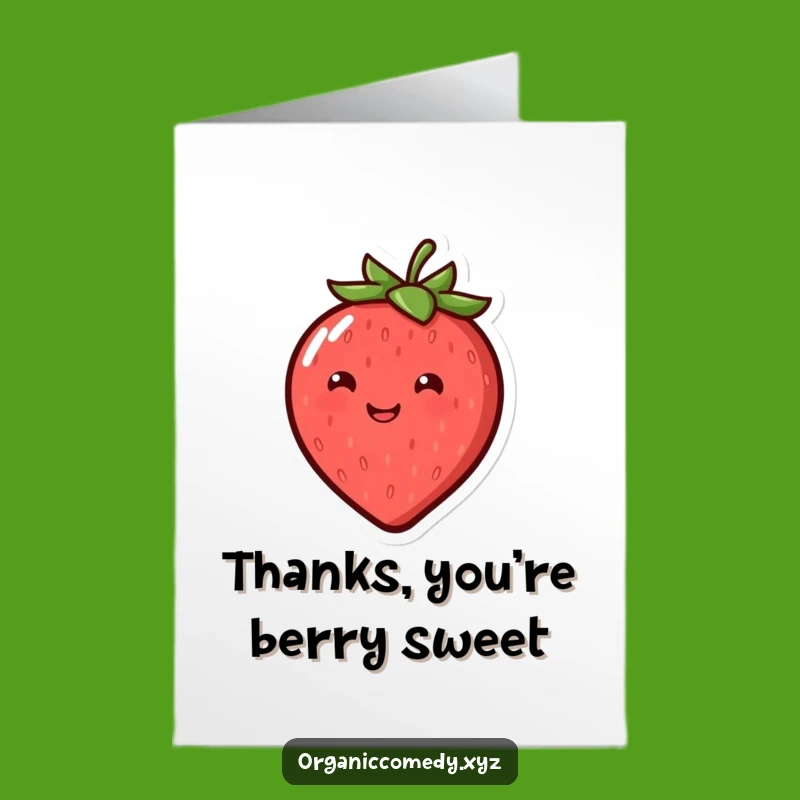 Free Printable Thank You Card: Bouncing Strawberry, Sweet Downloadable Gift!