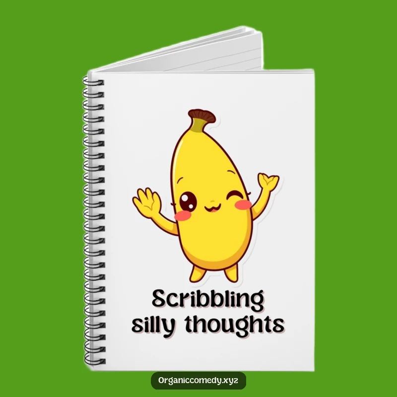 Funny Banana Wave Notebook - Cute Fruit Cartoon Journal Gift