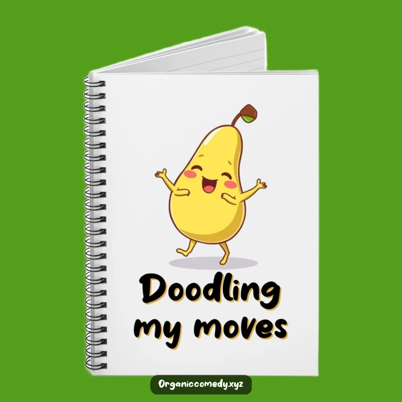 Funny Pear Dance Notebook - Cute Fruit Cartoon Journal Gift