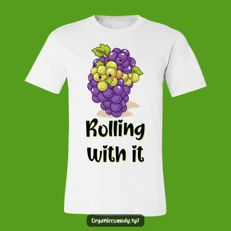 Funny Grapes Tumbling T-Shirt - Go With the Flow Graphic Tee