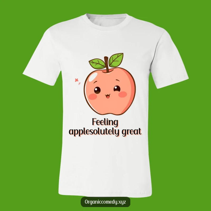 Funny Spinning Apple T-Shirt: Blushing & Cheerful, Great Gift