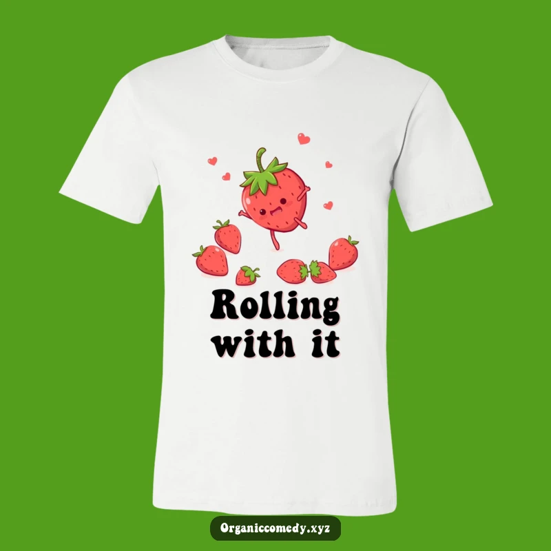 Funny Strawberry Somersault T-Shirt - Comical Cartoon Fruit Apparel Gift